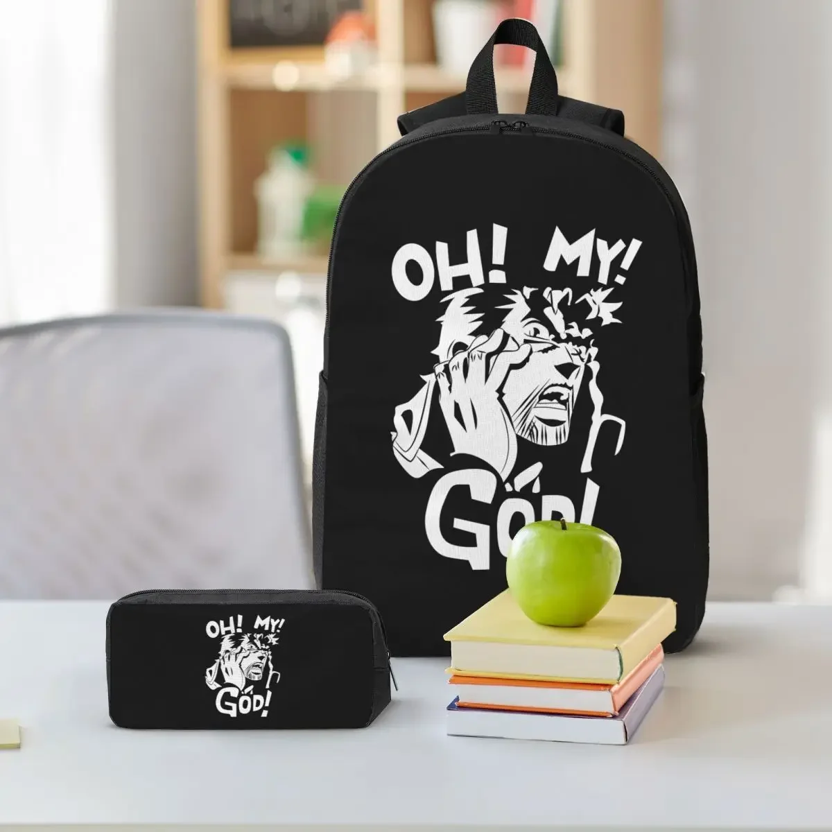 Joseph Joestar Oh My God Jojo Bizarre Adventure Backpack BookBag School Bag Computer Shoulder Bags 3ps Lunch Bag Pencil Case