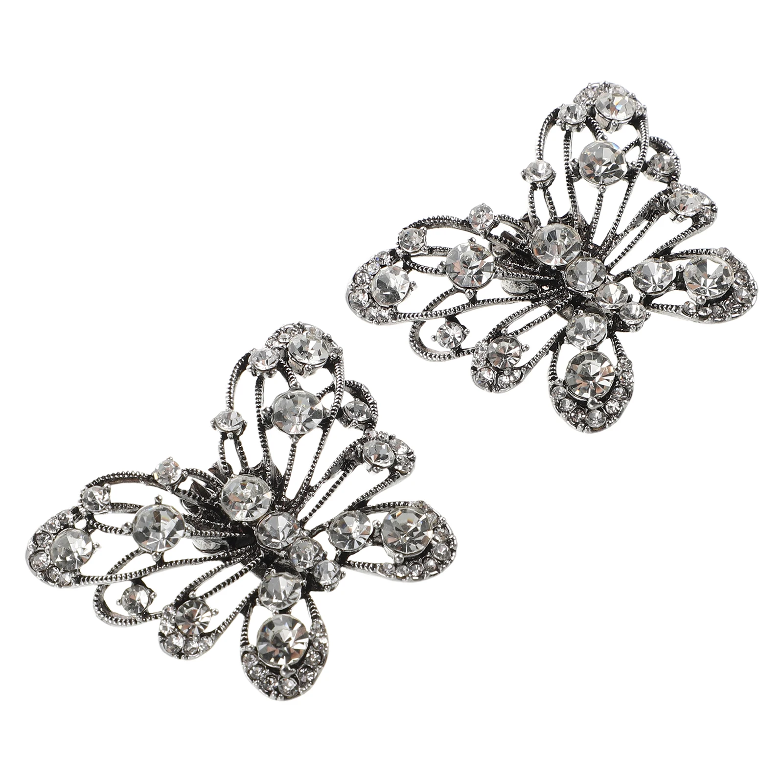 

1Pair Bridal Butterfly Shoe Clips Rhinestone Buckle Decorations Detachable Crystal Charms For Wedding High Heels Women Shoes