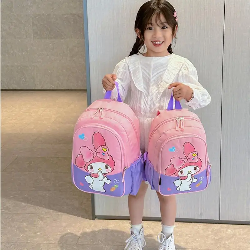 Anime Sanrio My Melody Kuromi Cute Cartoon Kids Kulomi Backpack 2-6 Years Old Girl Backpack Light Weight Kindergarten School Bag