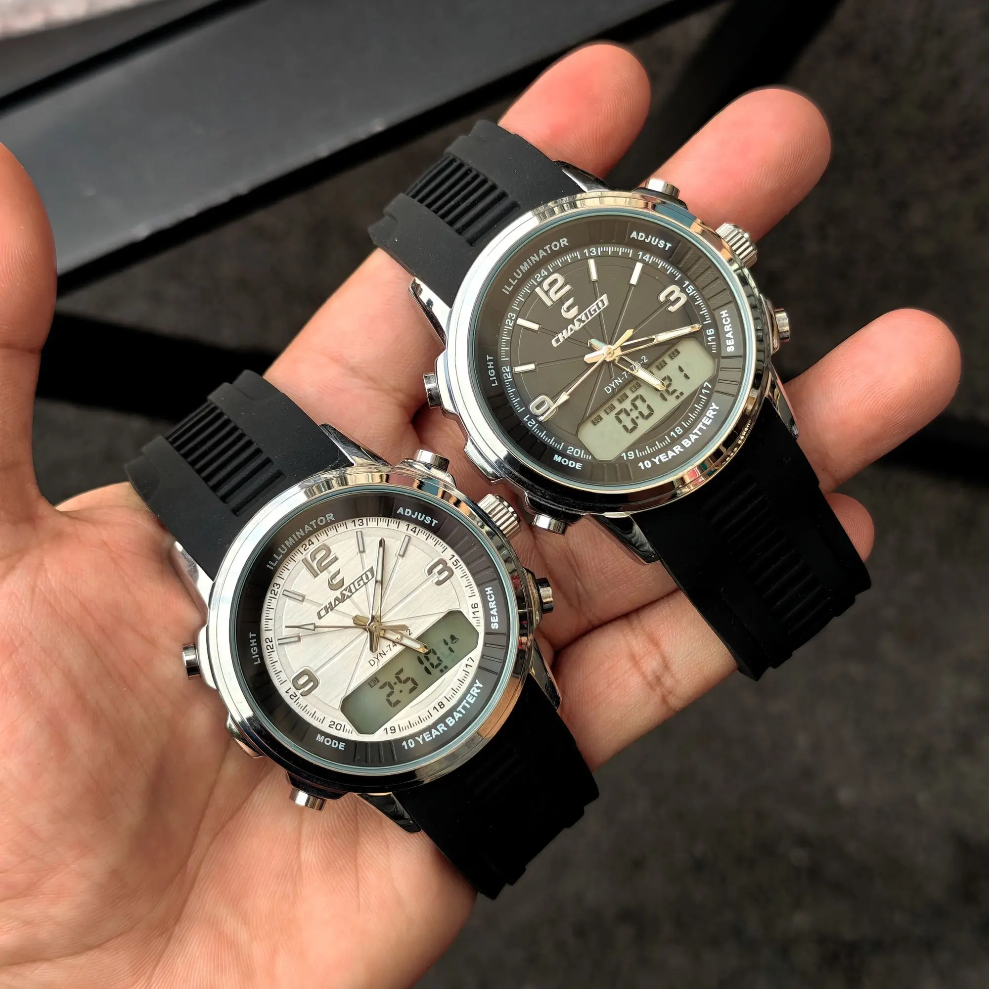 Men's Dual Display Waterproof Luminous Watch, Multifunction