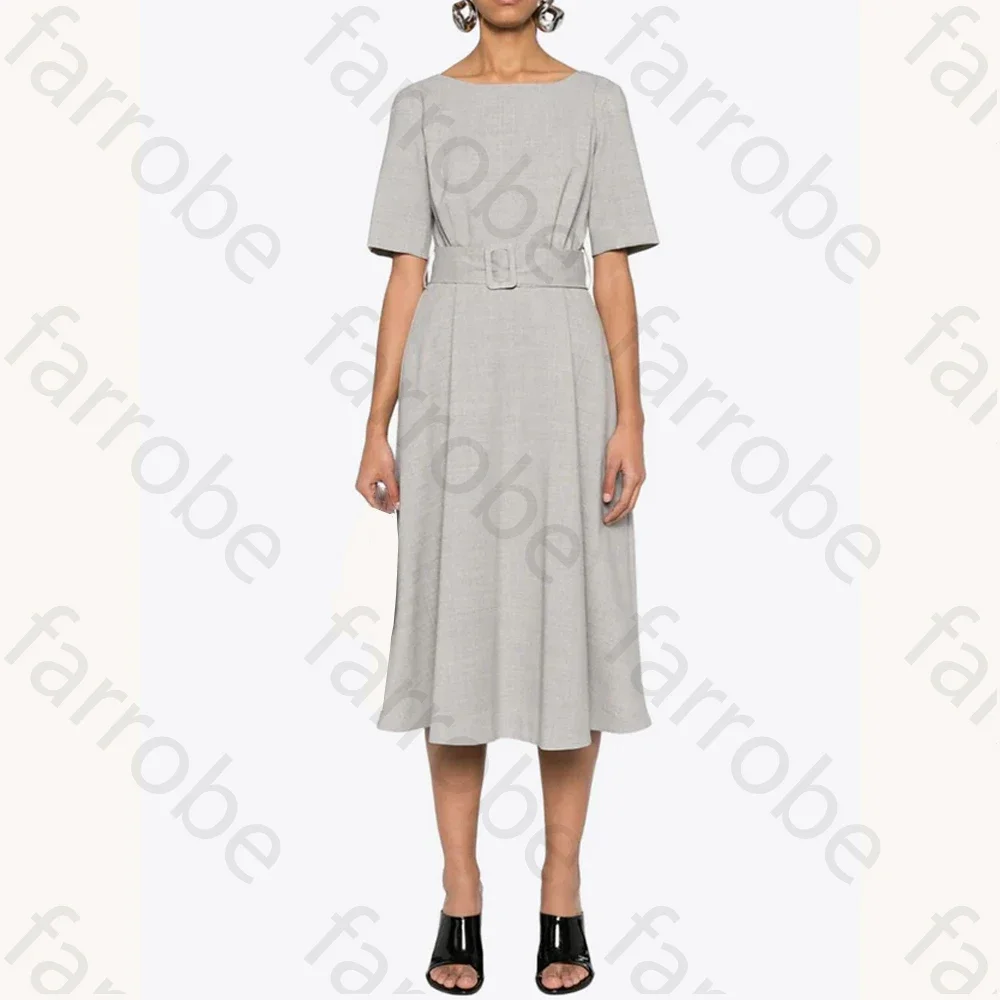 فستان ميدي أنيق ومثير مخصص بحزام على شكل حرف a فساتين سهرة رسمية رائعة عالية الجودة للحفلات الراقصة للنساء