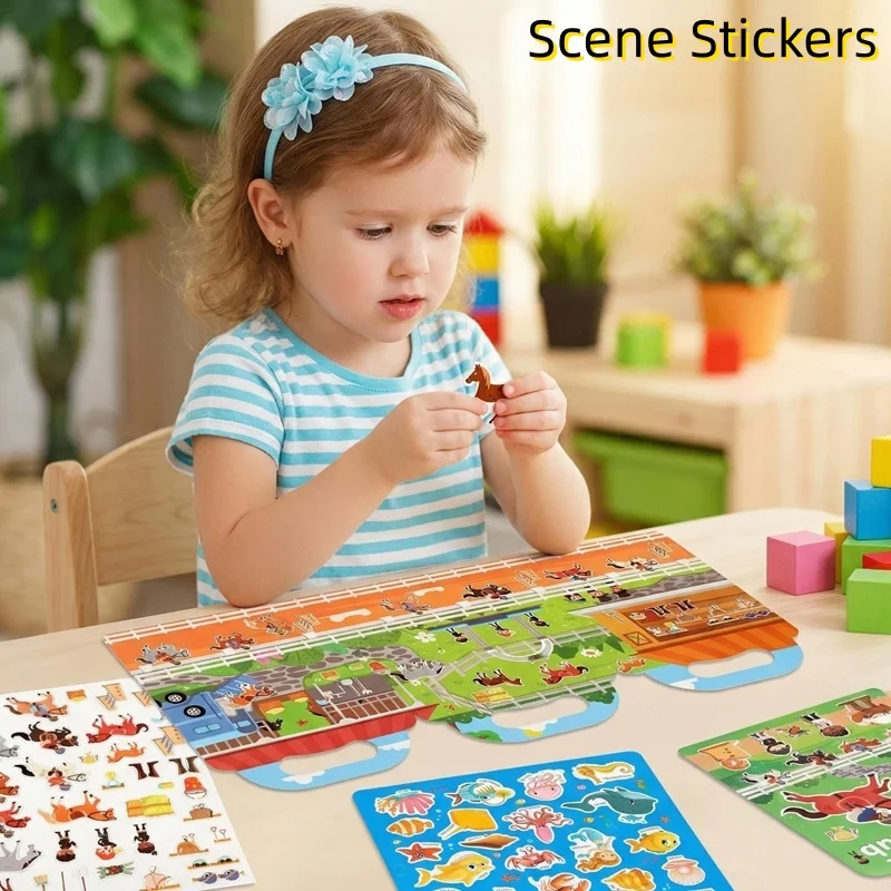 Livre d'autocollants silencieux pour l'éducation précoce des enfants, autocollants à bulles pour bébé, jouets de puzzle pour développer l'intelligence