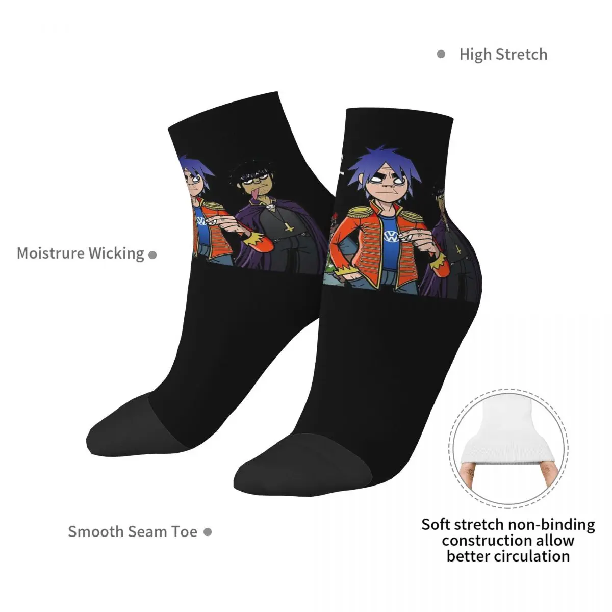Gorillaz chaussettes Harajuku bas de haute qualité chaussettes toutes saisons accessoires pour cadeau d'anniversaire unisexe