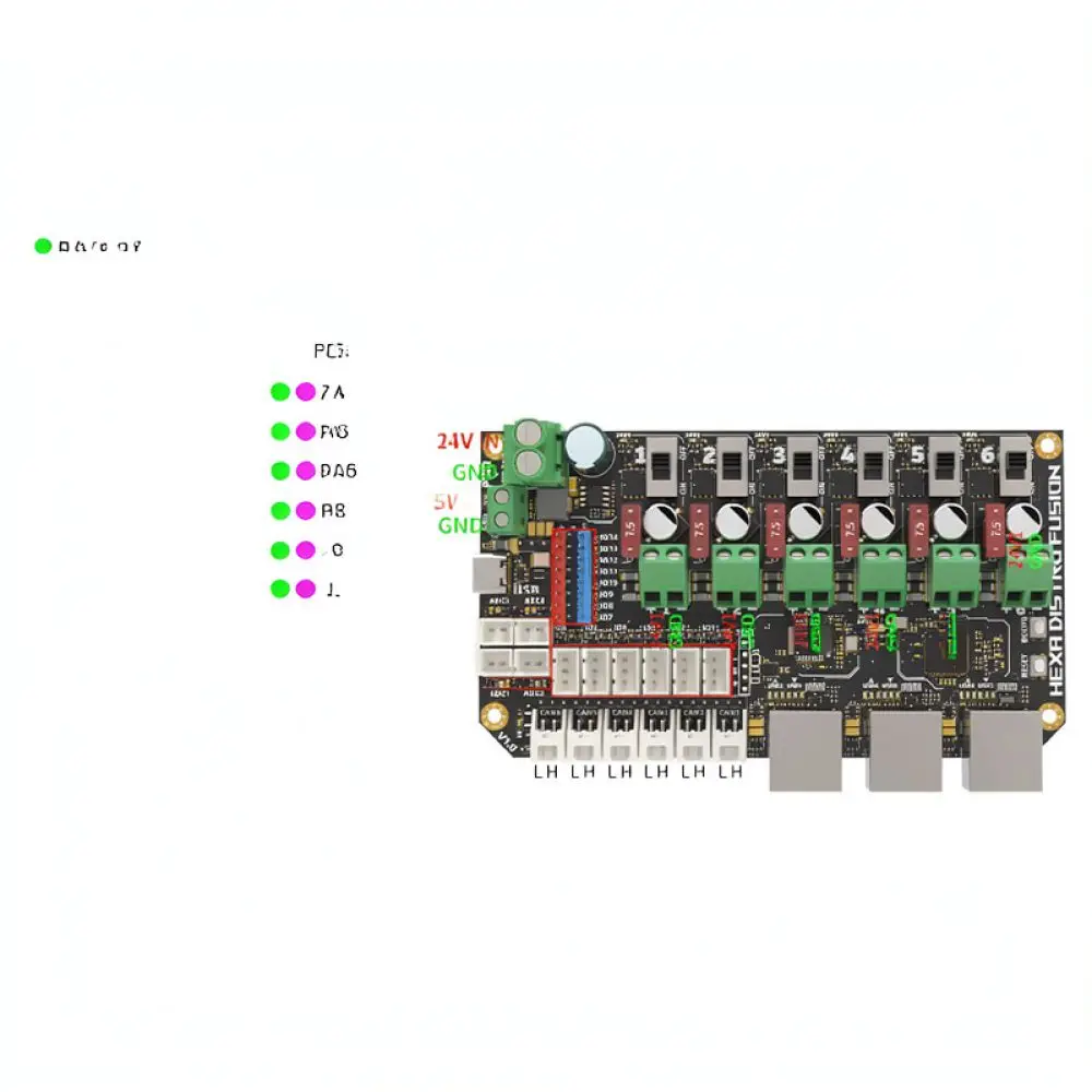 For FYSETC 3D Printer Expansion Hub CANBUS Module USB 2.0 Power Distribution Board Multi Purpose Wiring Management Tool