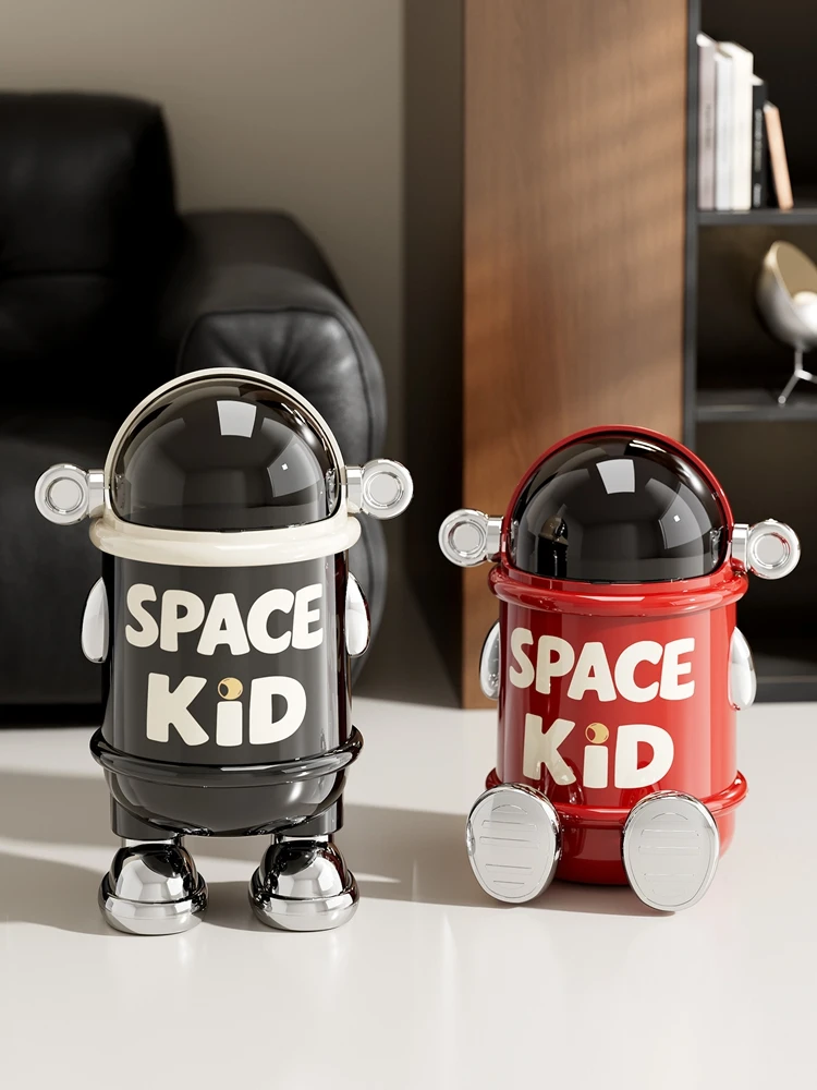 Alien Trash Can, No Bending Design, Large Capacity Trash Can, Cute Cartoon Design, Can Be Used as Living Room Ornaments