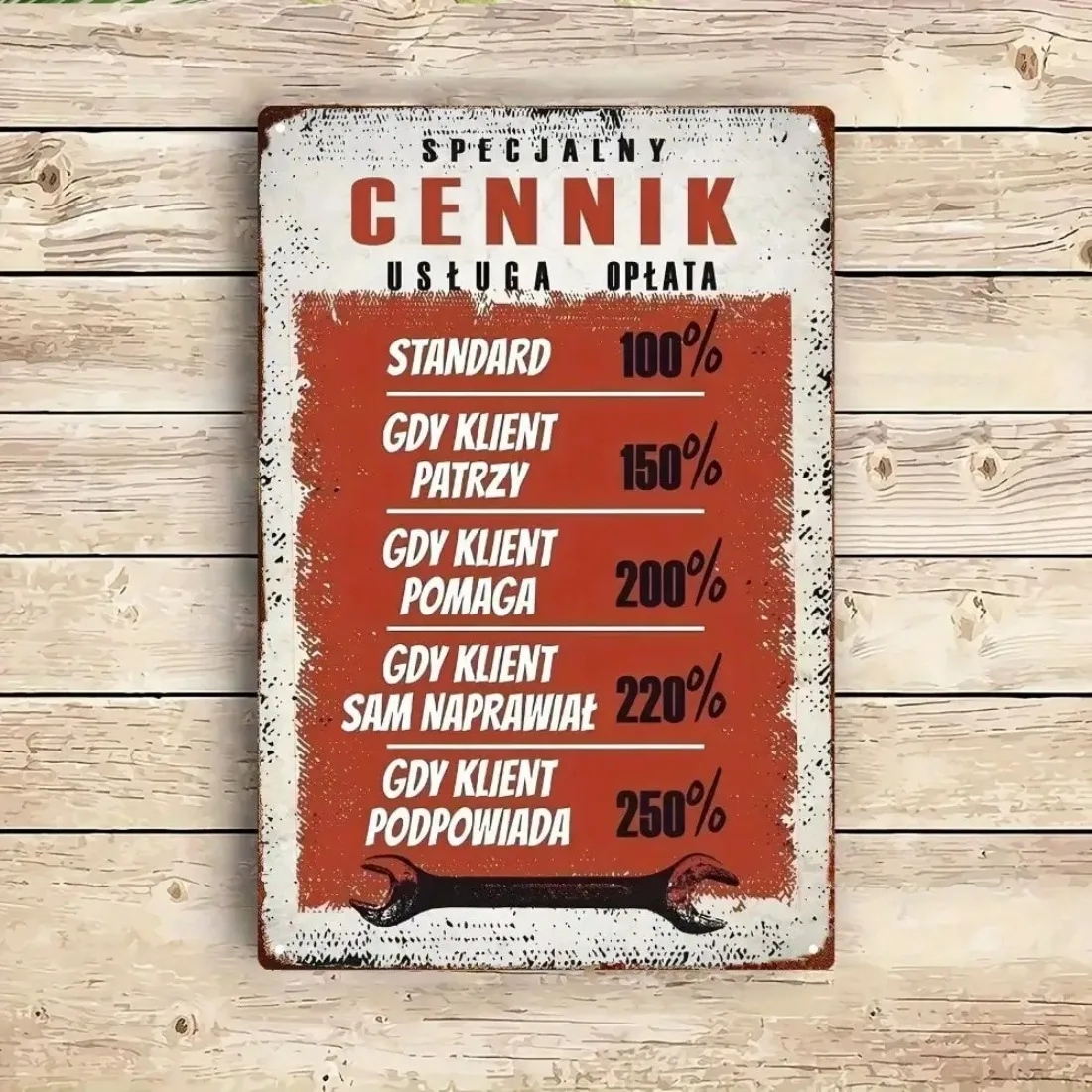 8x12 polnisches Vintage-Metallschild – Retro-Blech-Wandkunst-Plakette für Café- und Garagendekoration