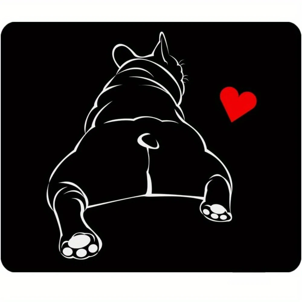 Funny French Frenchie Bulldog Mousepad Small Office Computer Desk Mat Table Keyboard Mouse Pad Laptop Cushion Non-slip Deskpad