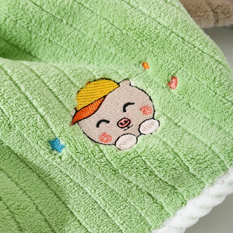 漫画刺繍柄の優しいベビータオル子供用フェイスタオルハンドタオル