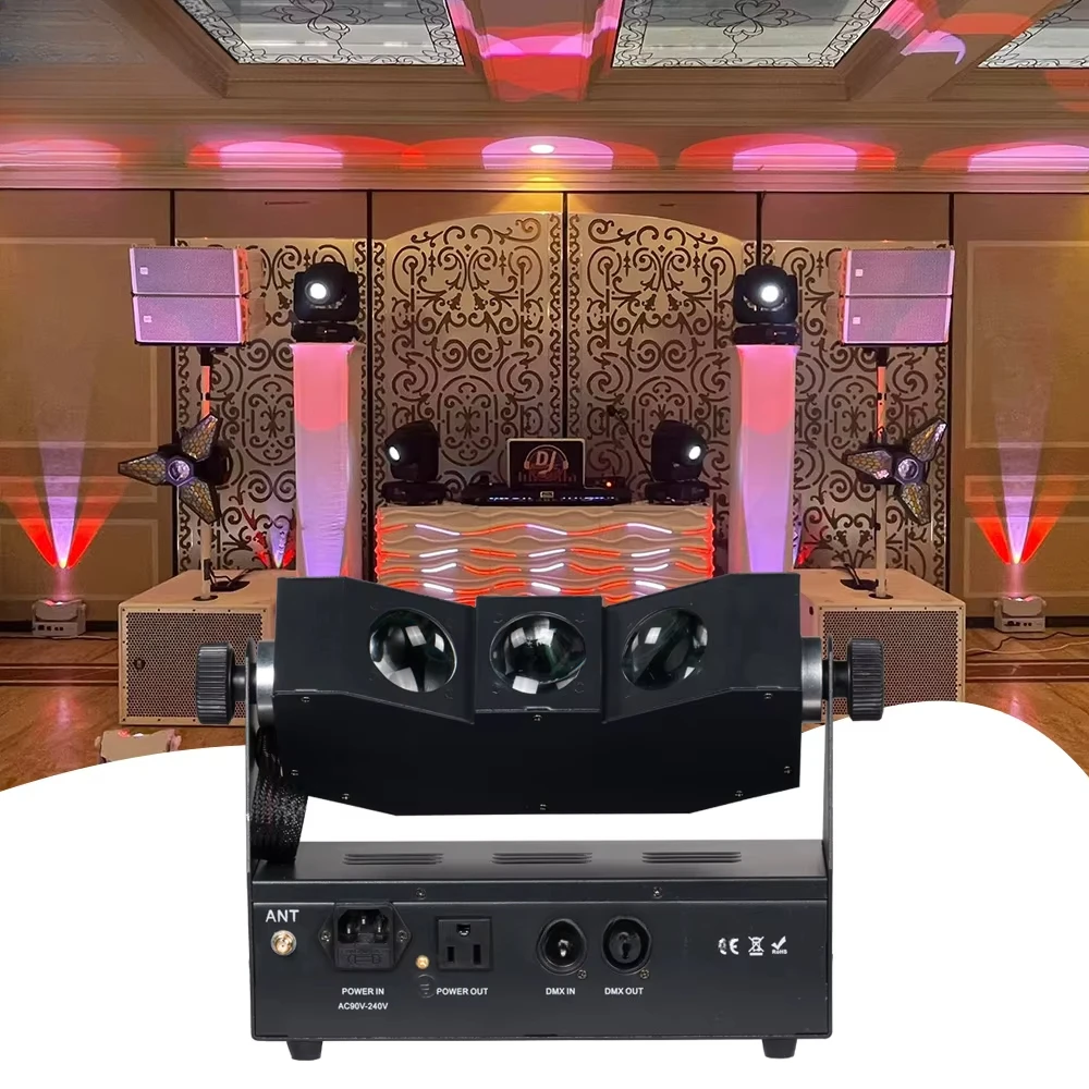 Battery Powered Stage Lighting 3 Head Uplights Rgba 4 in 1 Wireless Dmx Battery Led Wall Washer