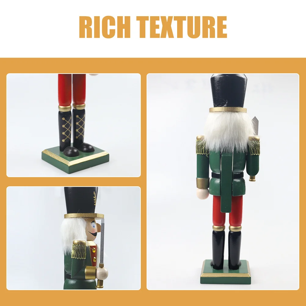 

Wood Nutcracker Craft Christmas Decoration Lovely Soldier Design Home Desktop Ornament Festive Holiday Decor Xmas Gift