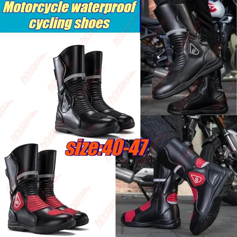 bottes-de-moto-chaussures-de-cyclisme-pour-hommes-et-femmes-bottes-de-rallye-courtes-impermeables-quatre-saisons-equipement-de-voyage-pour-moto