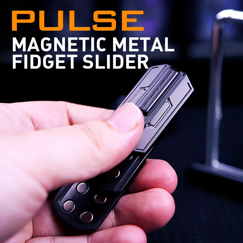 Fingerspitzen-Zappelspielzeug, leuchtender Schieber, magnetisch, haptischer EDC-Clicker, Metall-Handspinner, ADHS-Werkzeug, Angst, Stressabbau, Spielzeug für Erwachsene