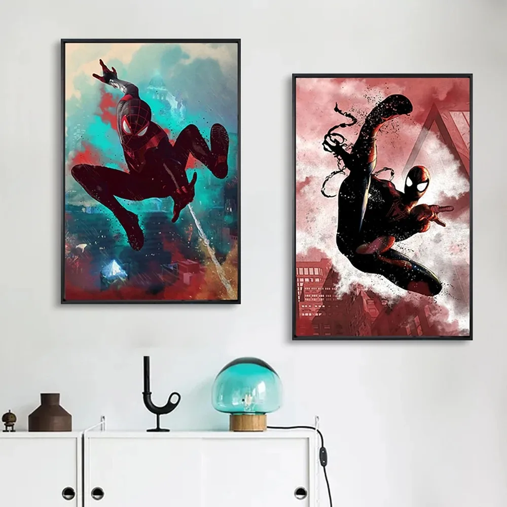 Marvel Super Hero Decorative Painting Anime Spider Man Art Poster Retro American Film Mural Home Childrens Room Wall Decor Print