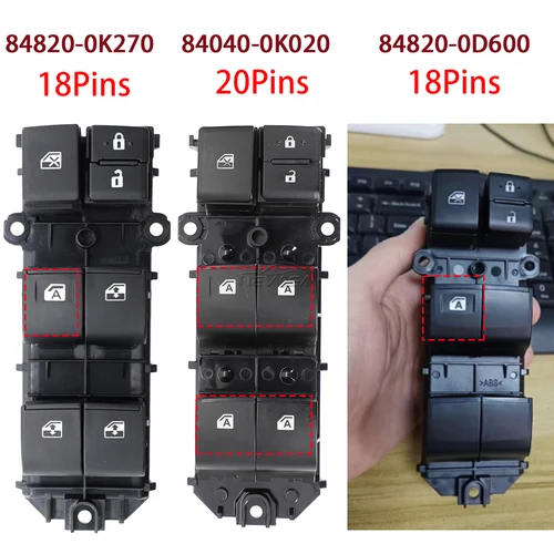 Imagen 1 del producto LHD para Toyota Hilux MK8 AN120 2015-2019 Fortuner volante a la izquierda interruptor de ventanilla principal 84820-0K270 84040-0K020 84820-0D600