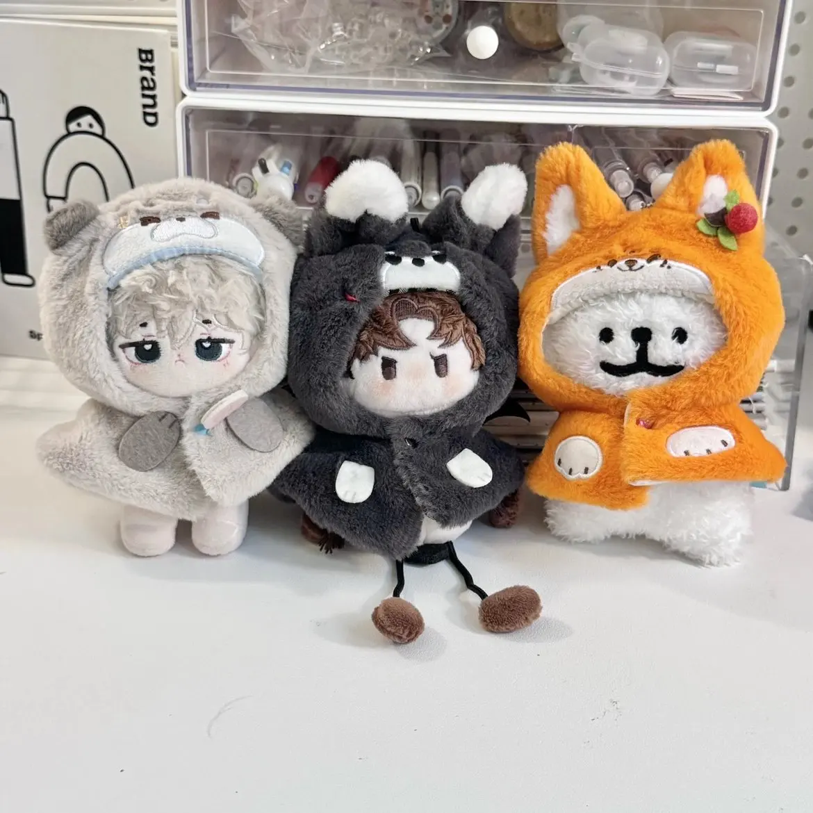 10cm doll clothes animal doll clothes  small animal cloak line puppy cotton doll with cute clothing kpop hat cloak