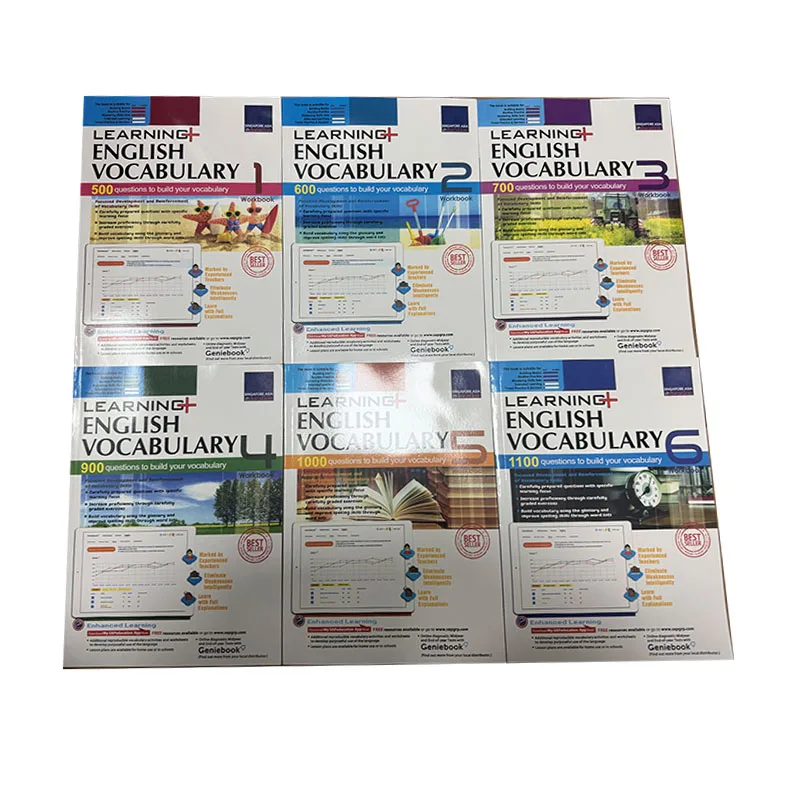 مفردات سنغافورة من المفردات التعلمية Sap 6 كتاب/مجموعة كتب اللغة الإنجليزية من الصف الأول إلى السادس