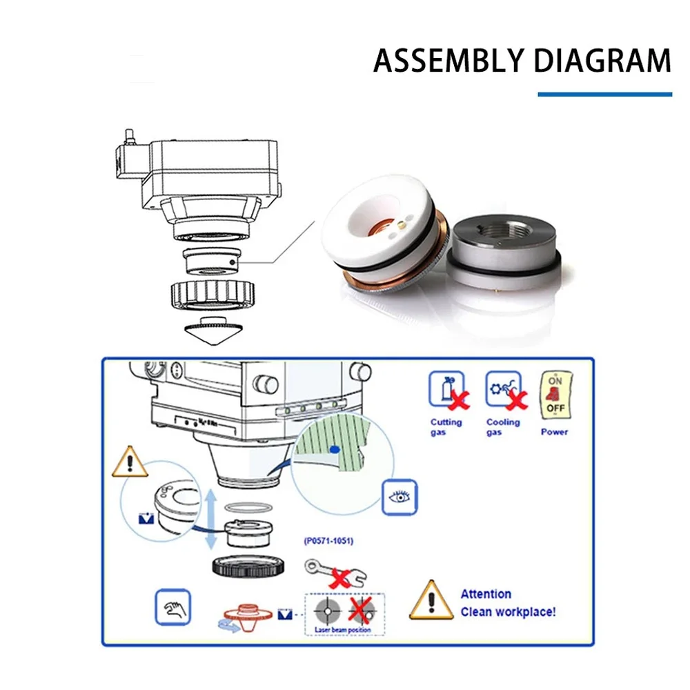 Laser Ceramic Body Nozzle Holder Ring D32/M14 D28/M11 WSX Precitec Raytools Fiber Cutting Head Procutter Lightcutter BT230 BT240