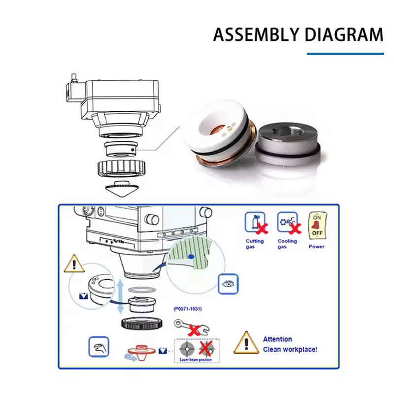 Laser Ceramic Body Nozzle Holder Ring D32/M14 D28/M11 WSX Precitec Raytools Fiber Cutting Head Procutter Lightcutter BT230 BT240 - Image 5