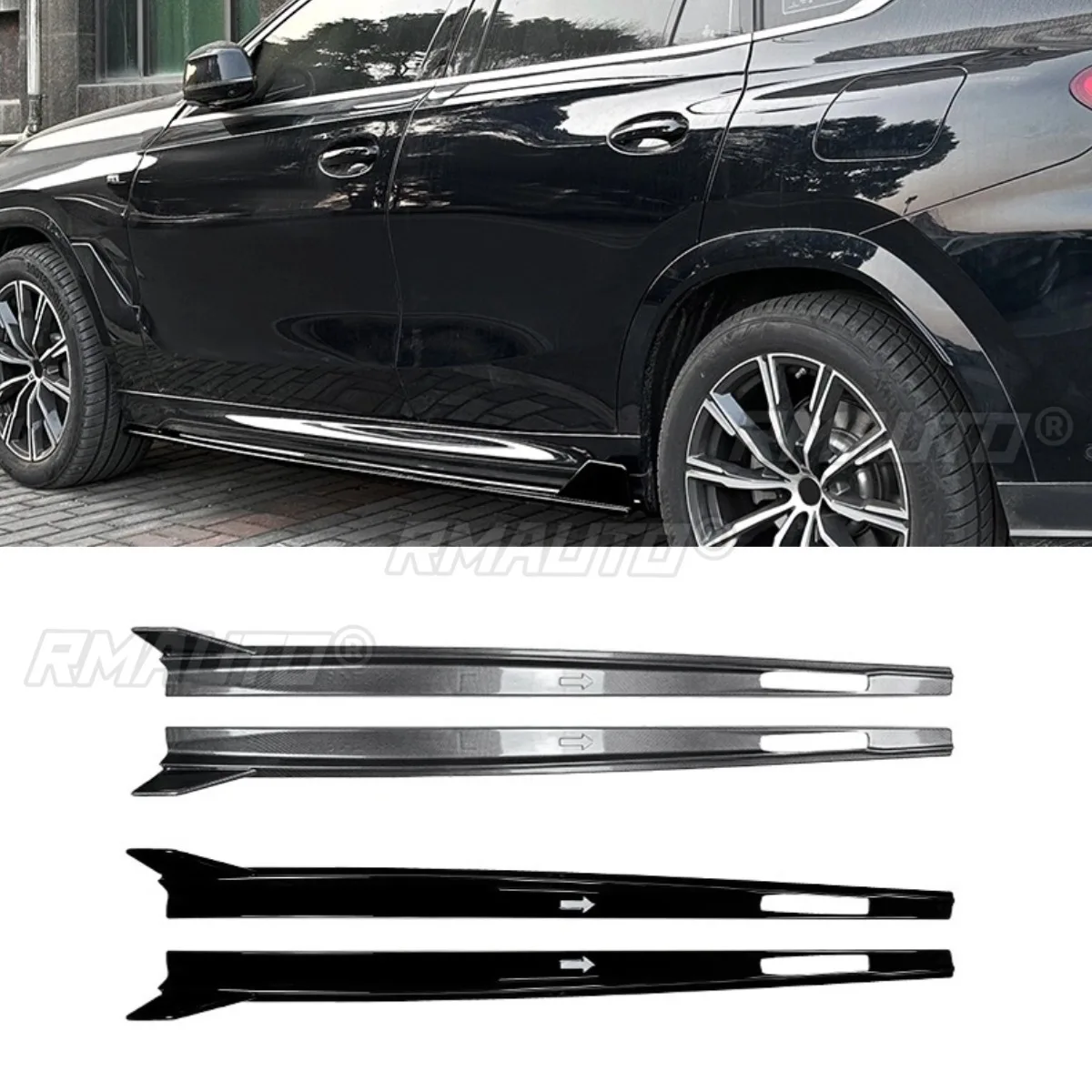

Car Side Skirt Lip Spoiler Extension Diffuser Guard Apron For BMW X6 G06 M Sport 2019+ Side Skirt Splitter Car Accessories