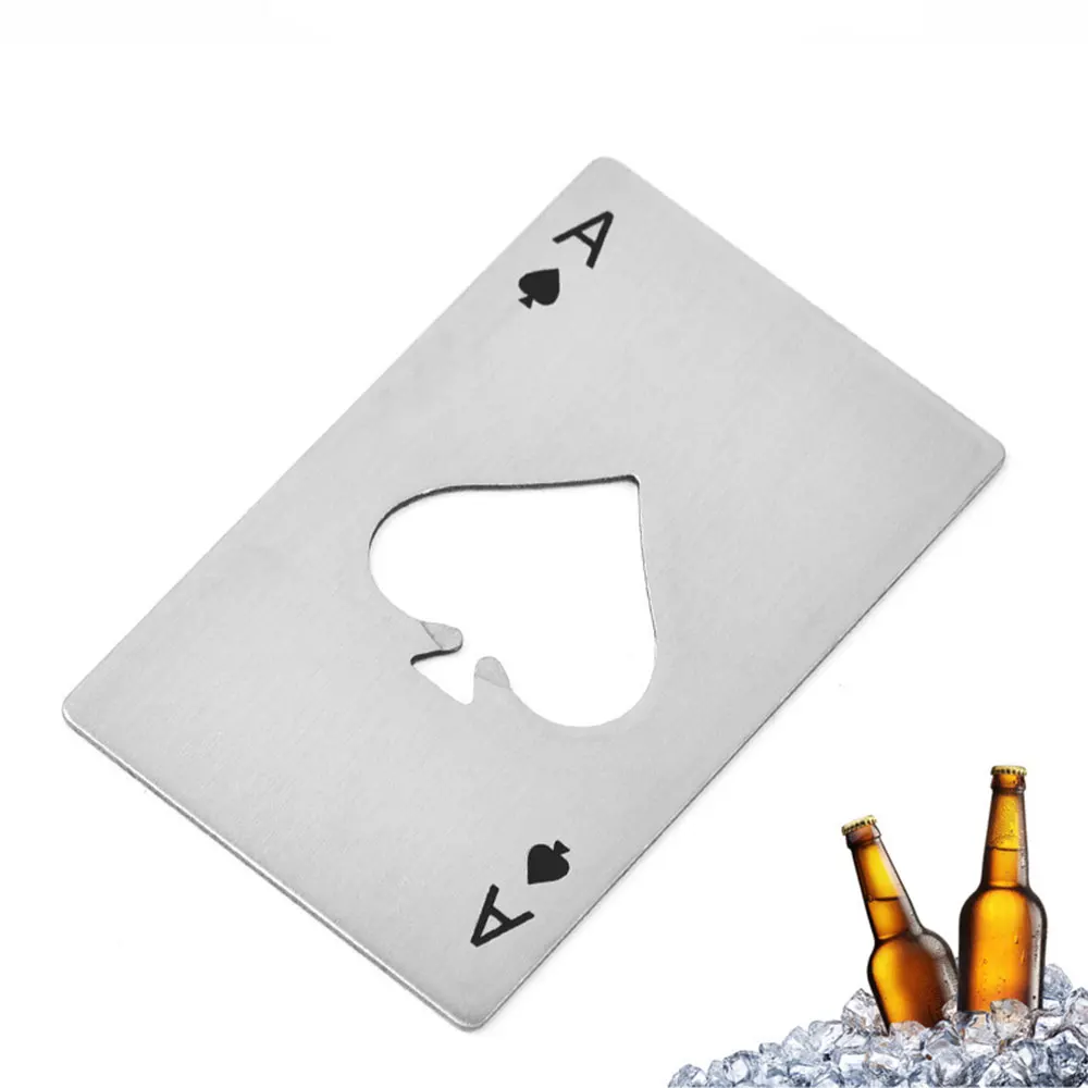 2PCS Spades A bottle opener poker shaped stainless steel bottle opener beer opener multif unctional Home Gadgets Kitchen Tools