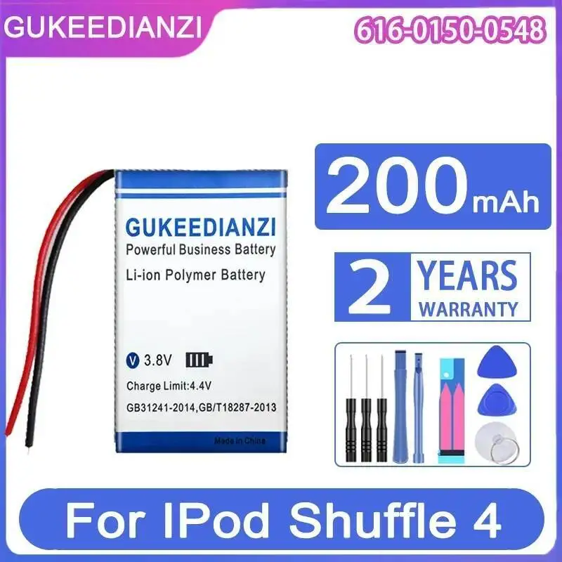 200Mah para Apple Ipod Shuffle 4 5 6 7Th MP3 Mp3 Mp4 batería segura 616-0150-0548 2 líneas