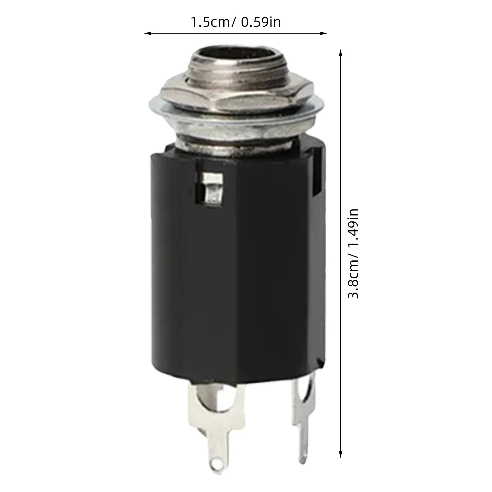 10Pcs Electric Guitar Output Jack Socket Plate Metal Mono Endpin Barrel 6.35mm for Guitar Repair Accessories Metal Jack Socket