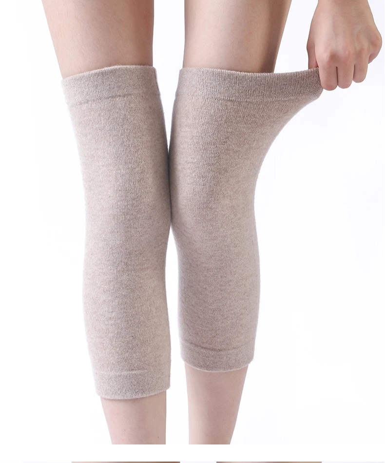 100% wolle Unisex Knie Hülse Solide Winter Kältebeständig Warme Knie Männer Gestrickte Hohe Kniescheibe Knie Protektoren Beinlinge Frauen Herbst – Detail 8