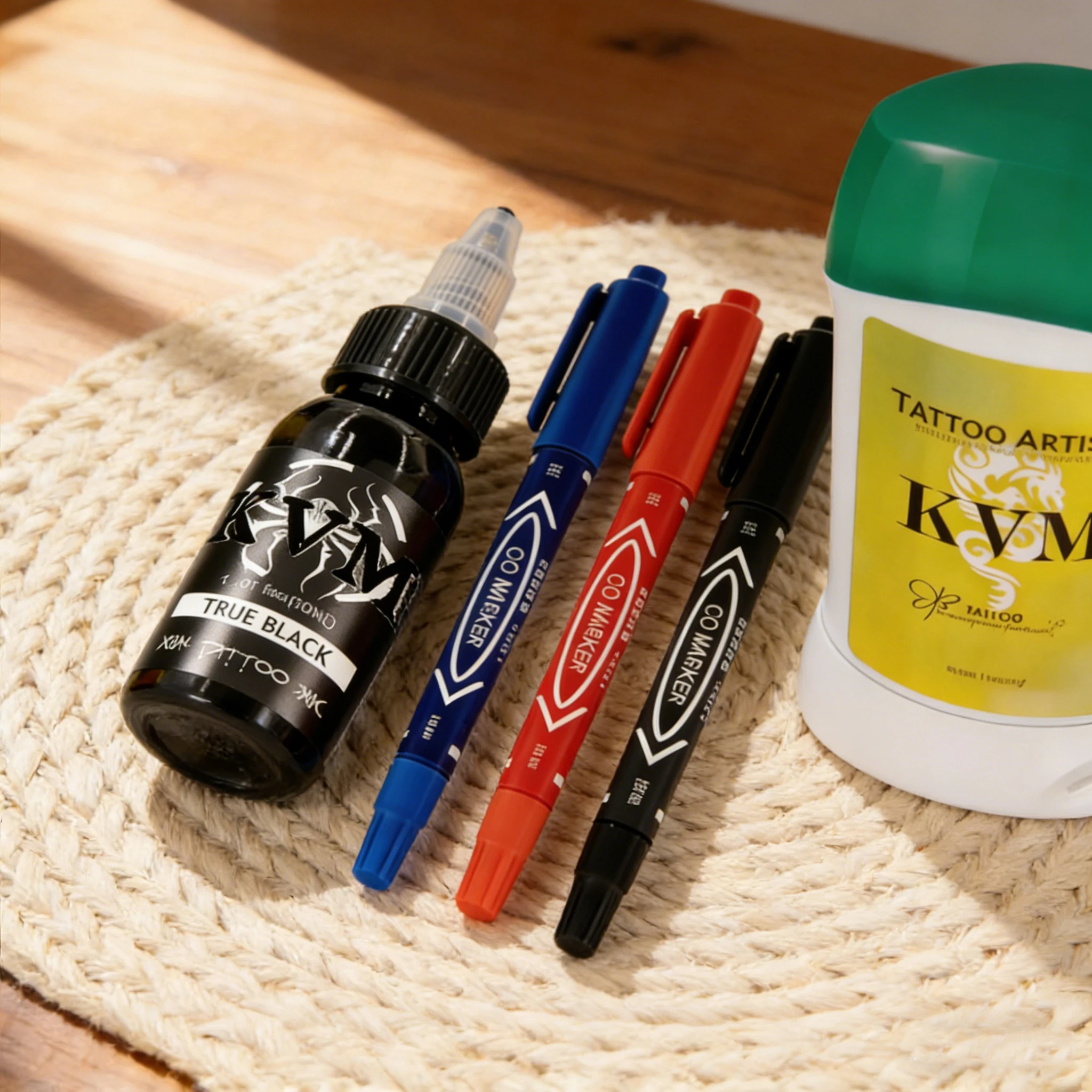 

KVM Professional Tattoo Transfer Gel Kit with True Black Ink Blue Soap Stencil Supplies Essential Tattoo Accessories for Artists