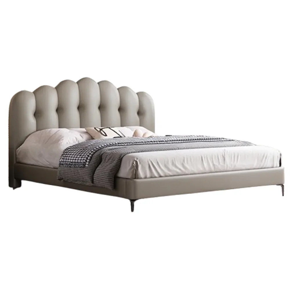 & Queen Size Sleeping King Bed Minimalist Nordic Luxury Fancy Bed 180x200cm Upholstered Frame Double Home Bedroom Furniture