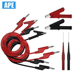 Multimeter Test Wire Kit 8 Pieces Cable Set Probe Tips Crocodile clips Available for General Purpose, Quick overhaul, etc.