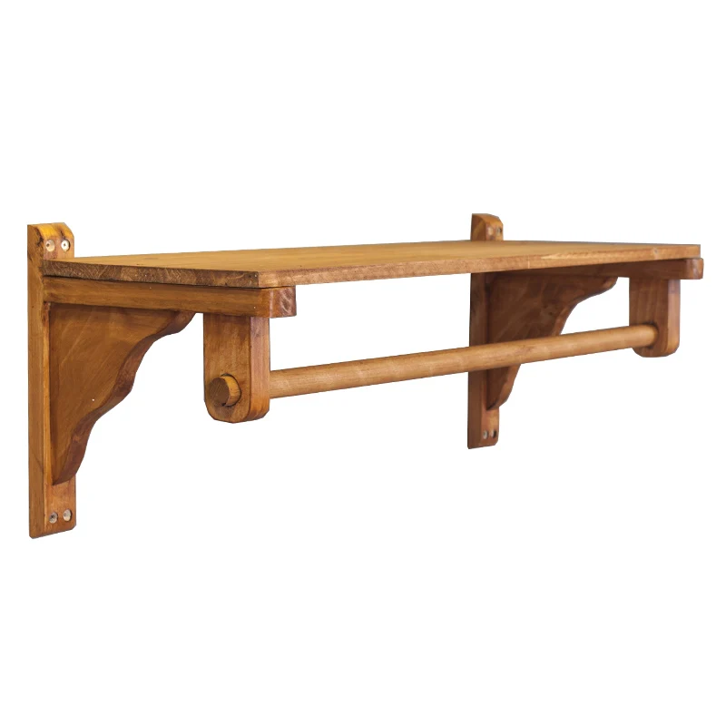 

Love clothing store wall display rack, special shelf for women's clothing store, retro and old wooden clothes rod hanging clothe