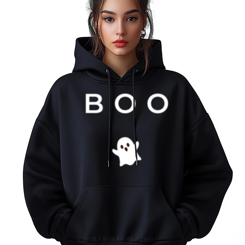 

BOO Ghost Halloween Subtle Minimal Fall Funny Trick Treat Sports Hoodies Men Halloween