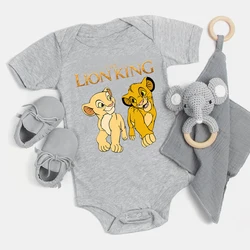 De Lion King baby meisje jongen kleding cartoon Simba print baby bodysuit katoen korte mouw pasgeboren peuter jumpsuit outfits