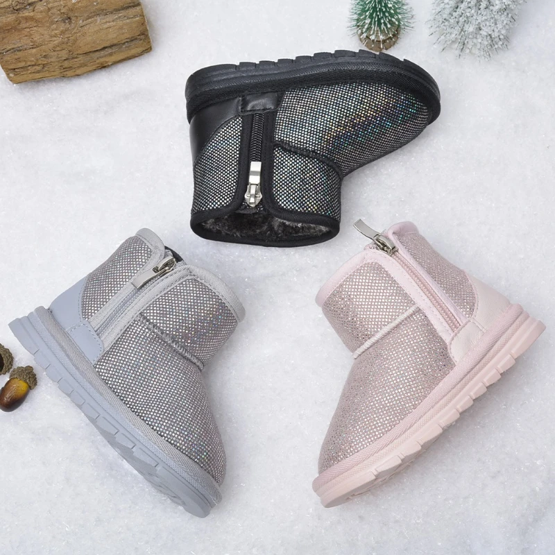 Fashion Versatile Girls Shoes 2025 Winter New Item Kids Snow Boots Soft Soled Girls' Casual Ankle Boots Anti Slip Boys' Boot