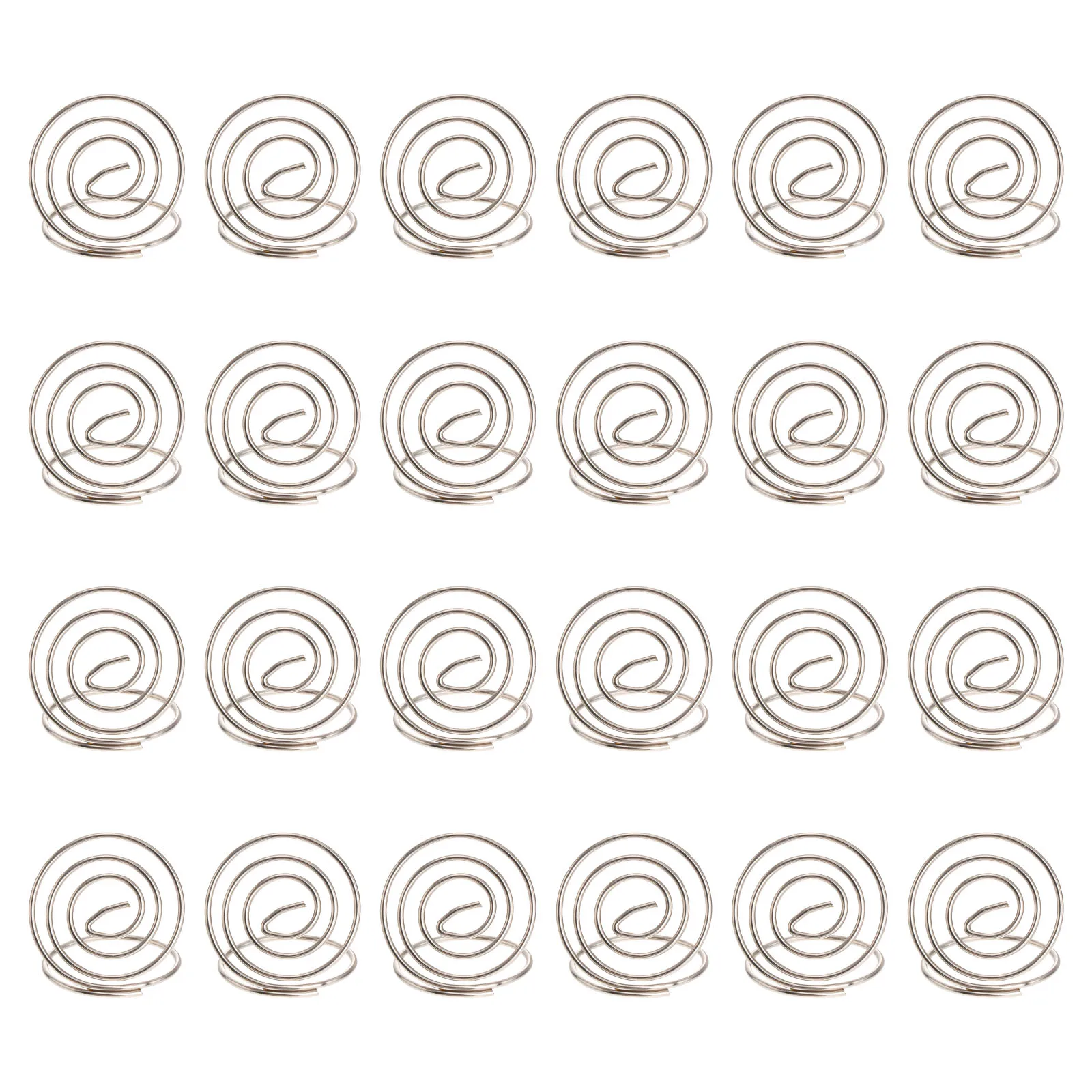 

24 Pcs Holders Heart Shape Clips Spiral Base Table Numbers Business Card Photo Holder Table Number Holders Menu Paper