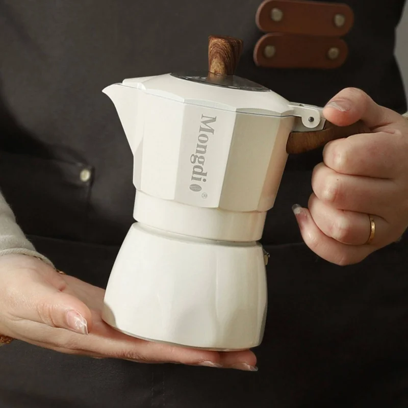 Mongdio Double Valve Moka Pot Coffee Maker Italian Espresso Machine For Home Kitchen Coffee Brewing