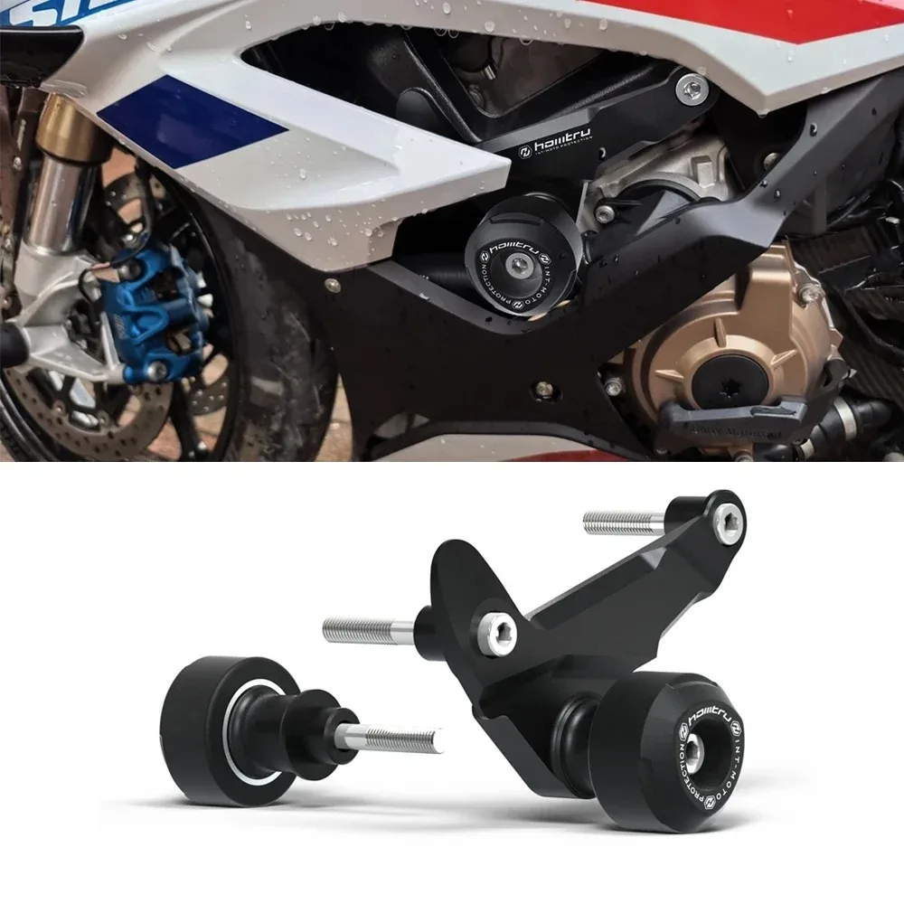 ل BMW s1000rr / m1000rr & M1000RR / S1000RR 2019-2024 دراجة نارية الإطار المتزلجون تحطم حماية الألومنيوم + النايلون الألياف الزجاجية