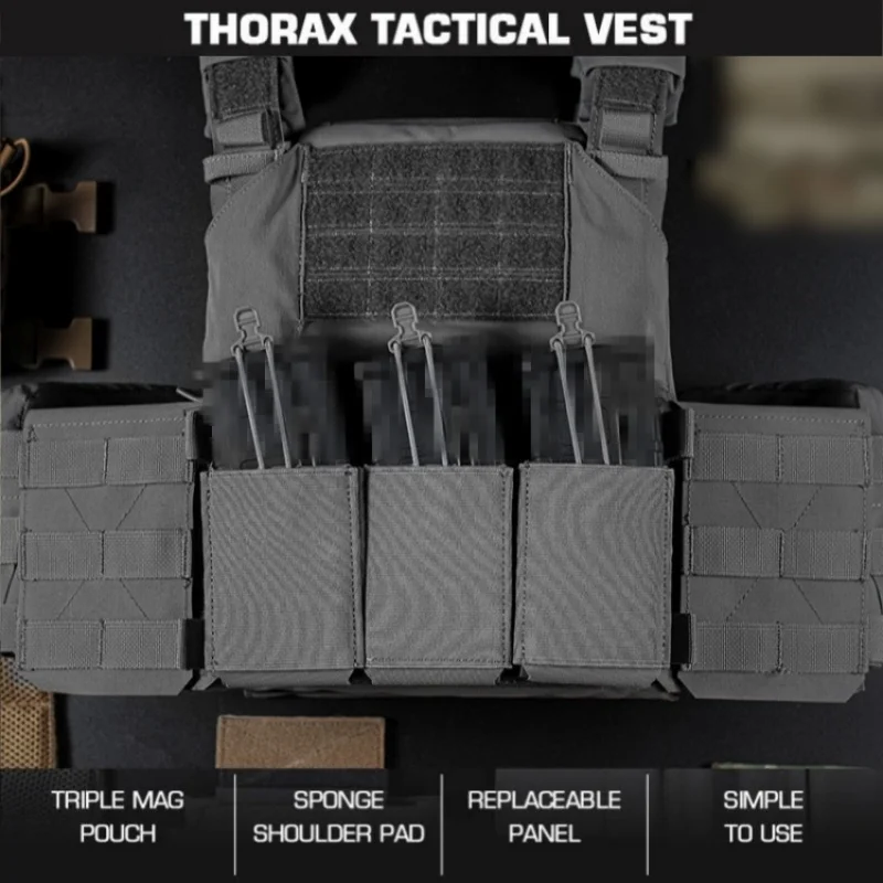 

THORAX hunting vest, multifunctional outdoor quick detachable combat training vest, suitable for real CS and various activities