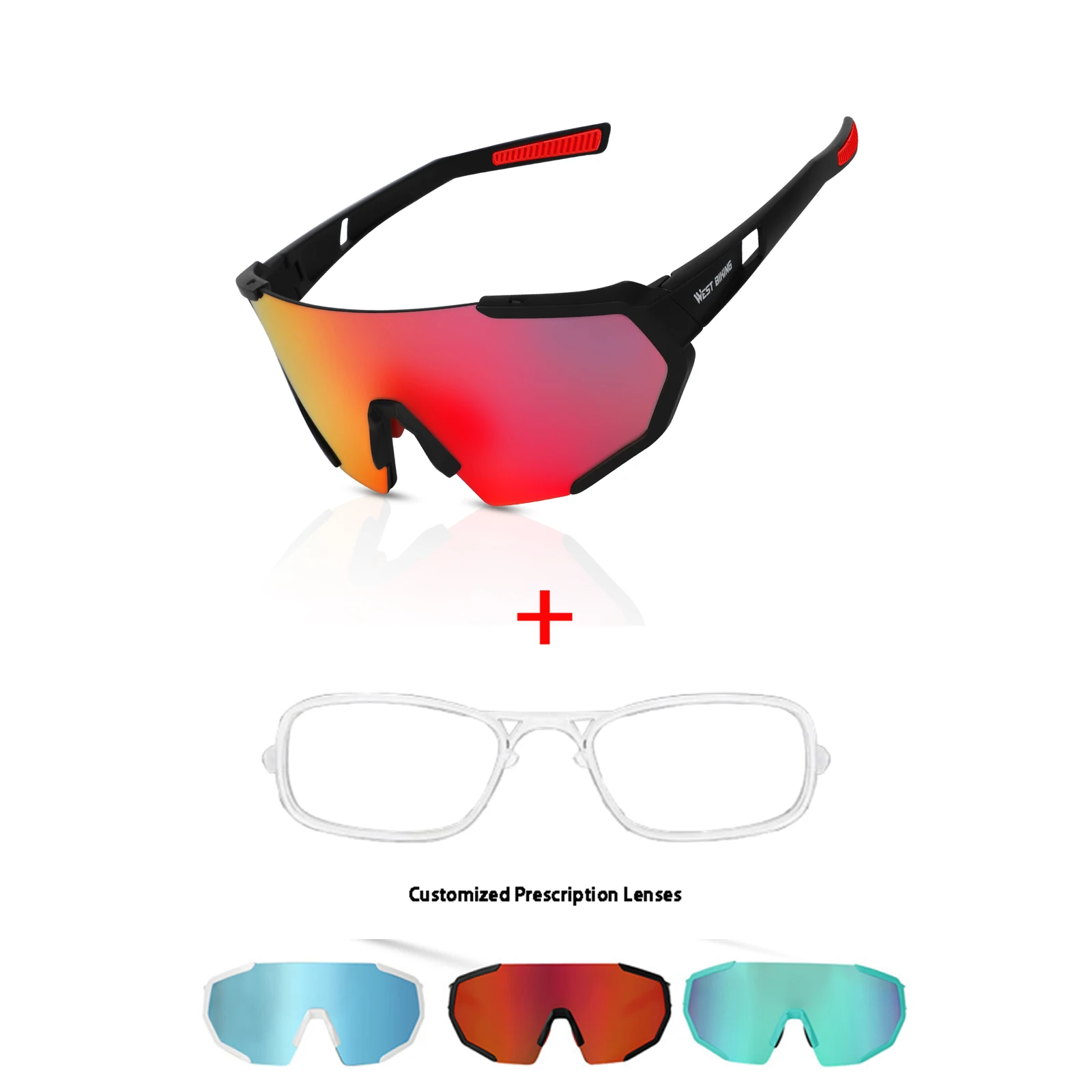Professional 3 Lens Polarized Sunglasses Custom Prescription Clip Ins Outdoor Sports Shades UV400 Anti UV Cycling Eyewear
