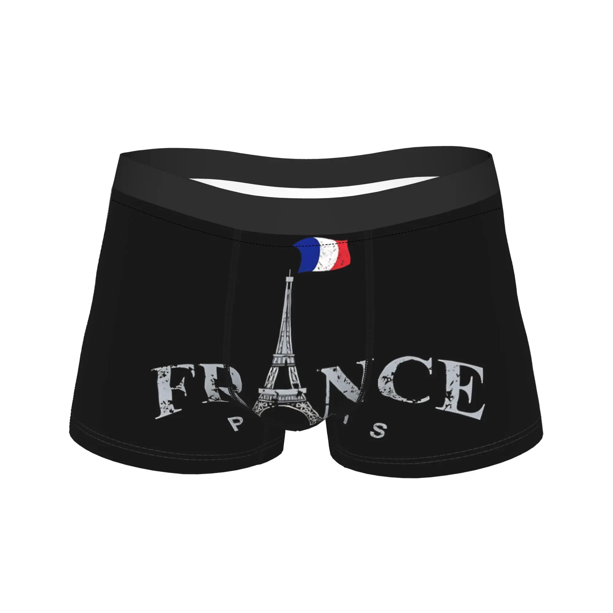 

Paris Eiffel France Flag Underwear Printing Boxershorts High Quality Males Panties Sexy Soft Boxer Brief Gift Idea