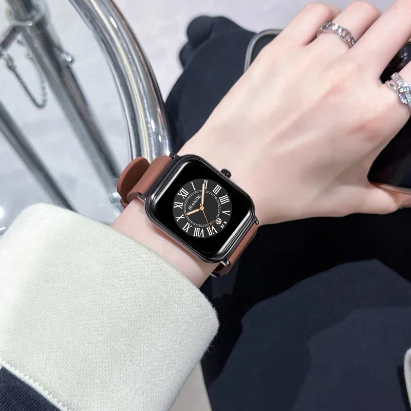Xin Brand New Square Silicone Strap Quartz Watch For Women, With Roman Numerals Dial, High-Quality Ladies' Wristwatch.