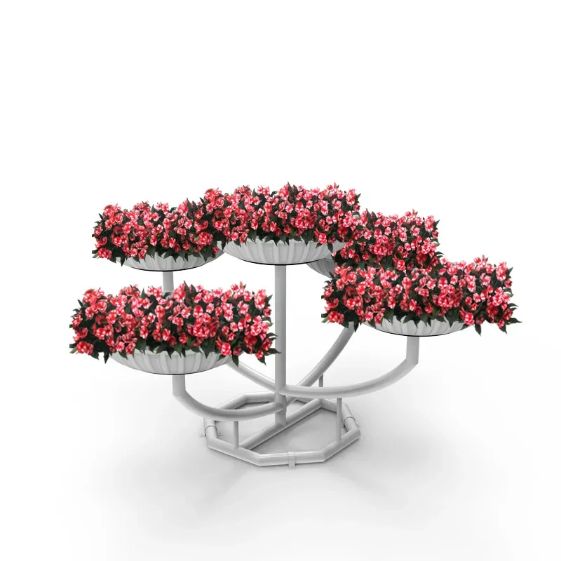New three-dimensional landscape flower pot trellis, outdoor vertical road frame flowerpot, large combined artistic flower bed
