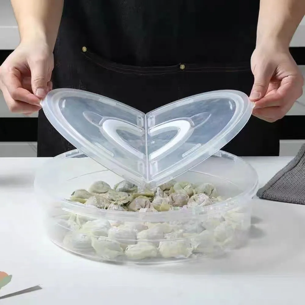 Clear Dumplings Organizer Multilayer Reusable Round Dumpling Box With Sealed Lid Space Saving Refrigerator Organizer Bin