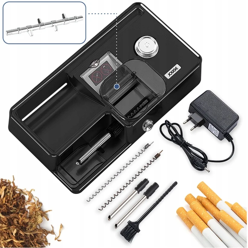 3-in-1 Caliber Automatic Cigarette Rolling Machine with Phone Holder Infrared Count 5-speed Adjustment Tobacco Filling Machine
