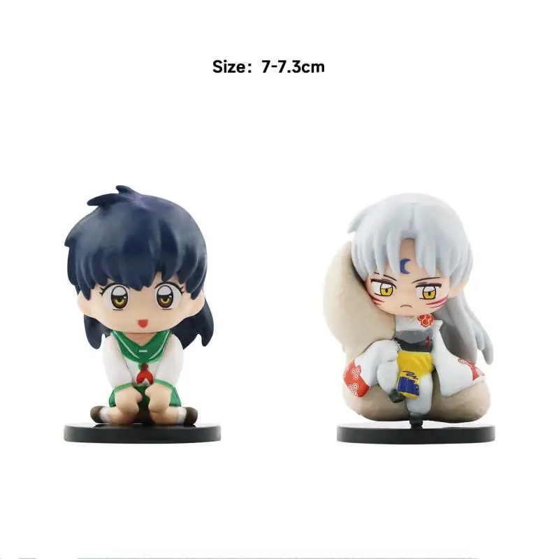 1Pcs Inuyasha Kikyo Sesshoumaru Higurashi Kagome Anime Q Version Doll Model Toy Action Figures Cartoon Doll Pvc Model Ornaments