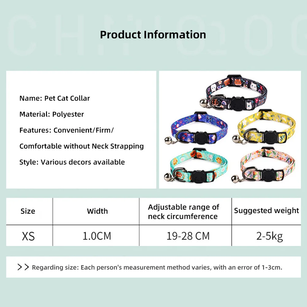 Cat Collar Adjustable with bells Ins Design Comfortable Safety Buckle Anti-choking fashion Ethnic Jacquard Cat Pet Supplies