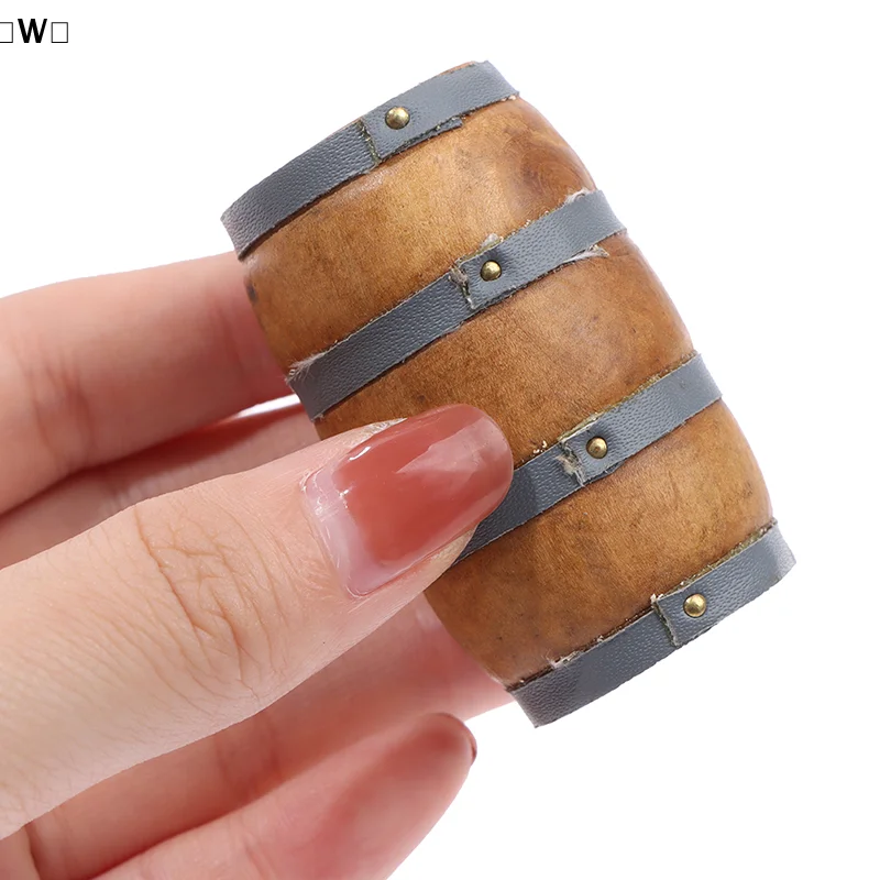 〔W〕1:12 miniture Dollhouse Mini Wooden Red Wine Barrel Beer Cask Beer Keg Decor〔Winter1〕