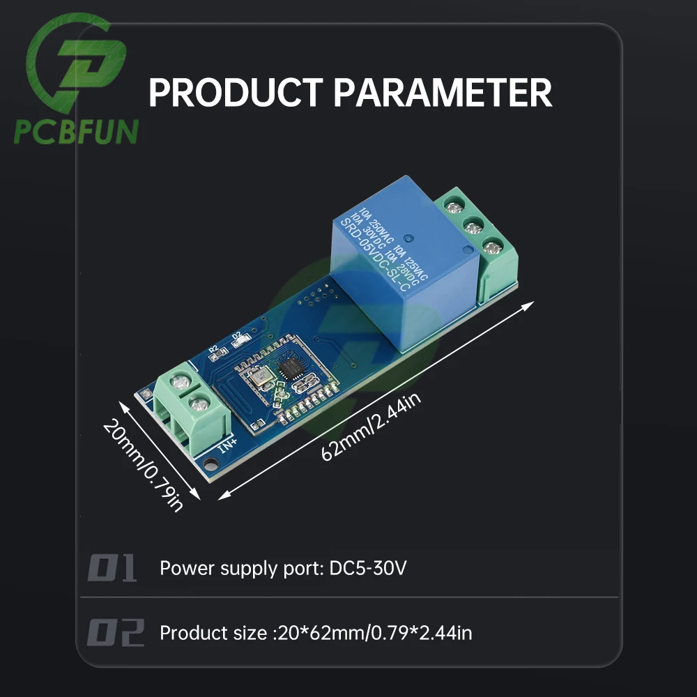 Bluetooth proximity switch 1 channel relay module automatically senses when the phone approaches to unlock