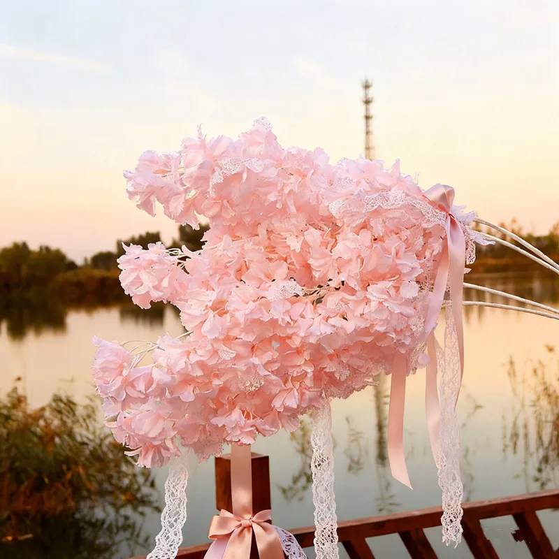 

50/100/200pcs Silk Hydrangea White Branch Drifting Snow Gypsophila Artificial Flowers Cherry Blossoms Wedding Arch Decorate