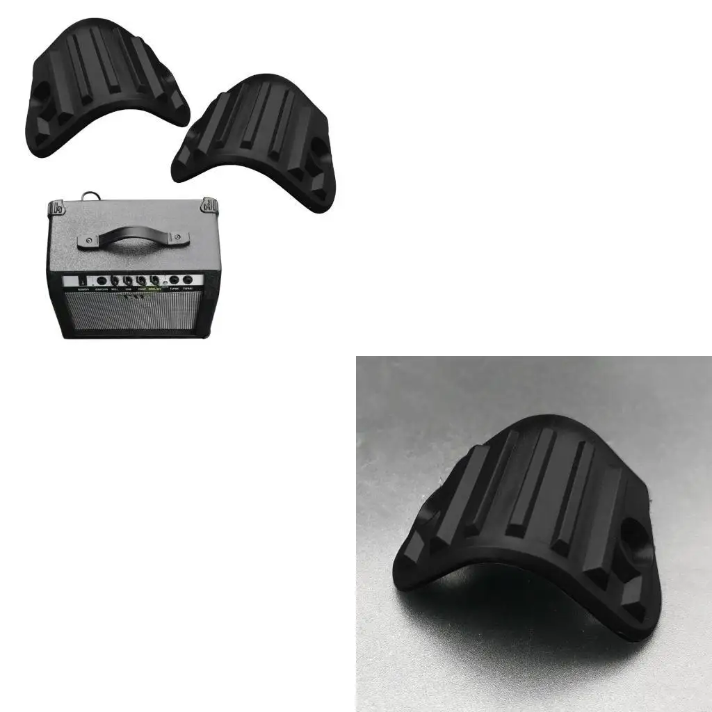 j1hd 8pcs 검은 플라스틱 기타 앰프 스피커 캐비닛 코너 프로텍터 리 클레이션 앰프 라운드 직각 랩.